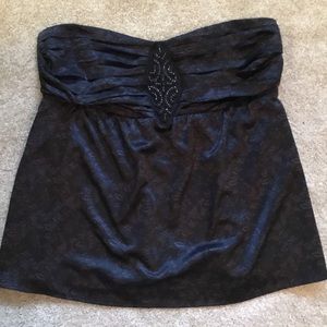 Torrid Black Silky Strapless Top